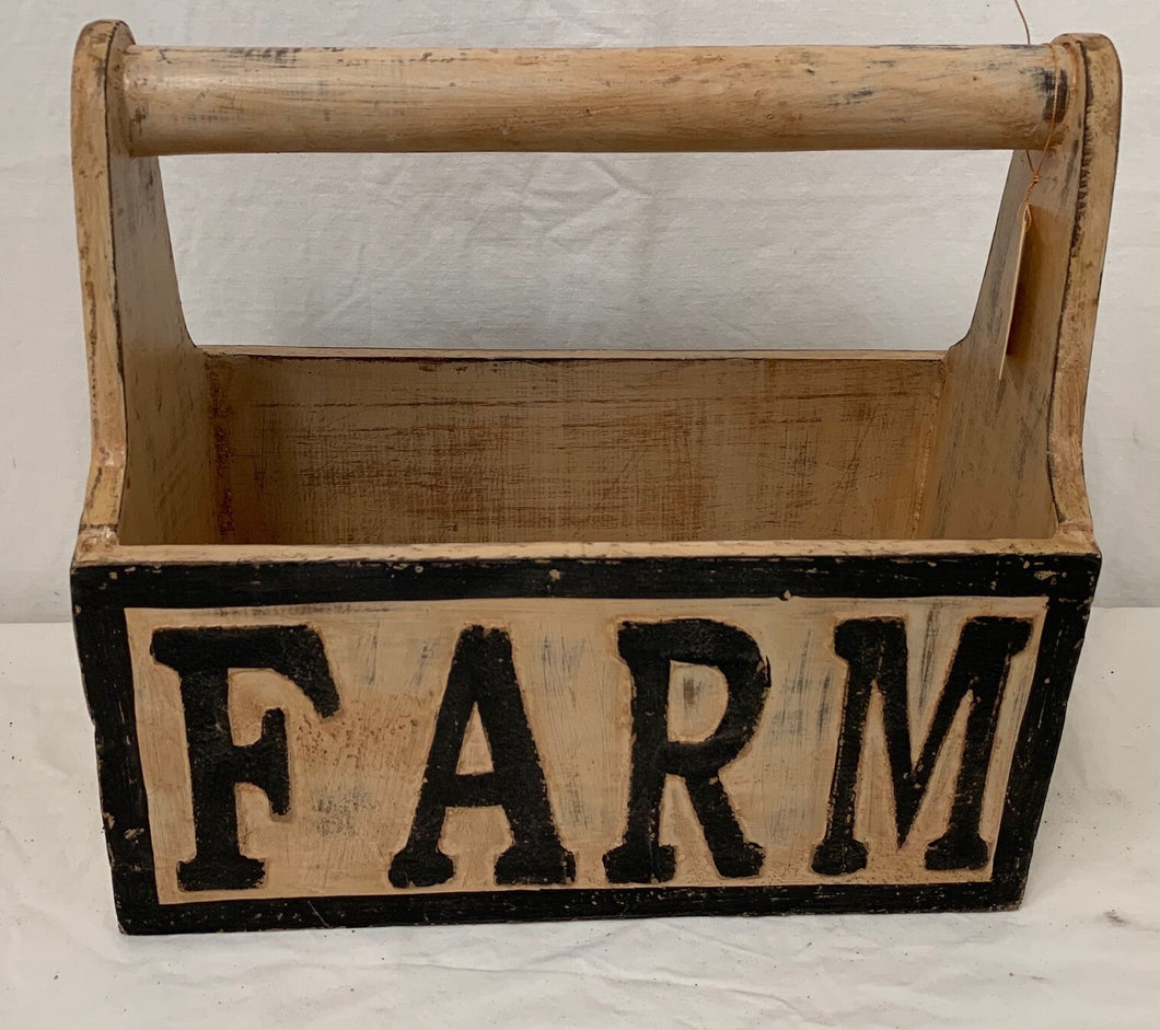 box - farm - w/ handle - black - 30cm