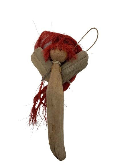 angel - driftwood - red hair - abstract - 28cm