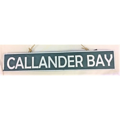 road sign - callander bay - green w/ white - 49x7