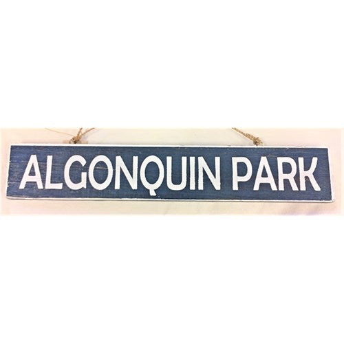 road sign - Algonquin Park - blue w/ white - 49x7