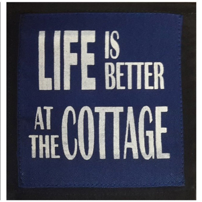 coaster - fabric - life is better - cottage - blue -13cm