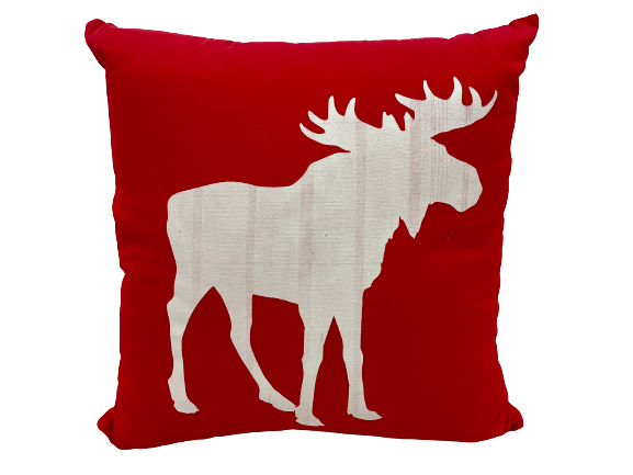 cushion - full body moose - red/white moose - 40cm