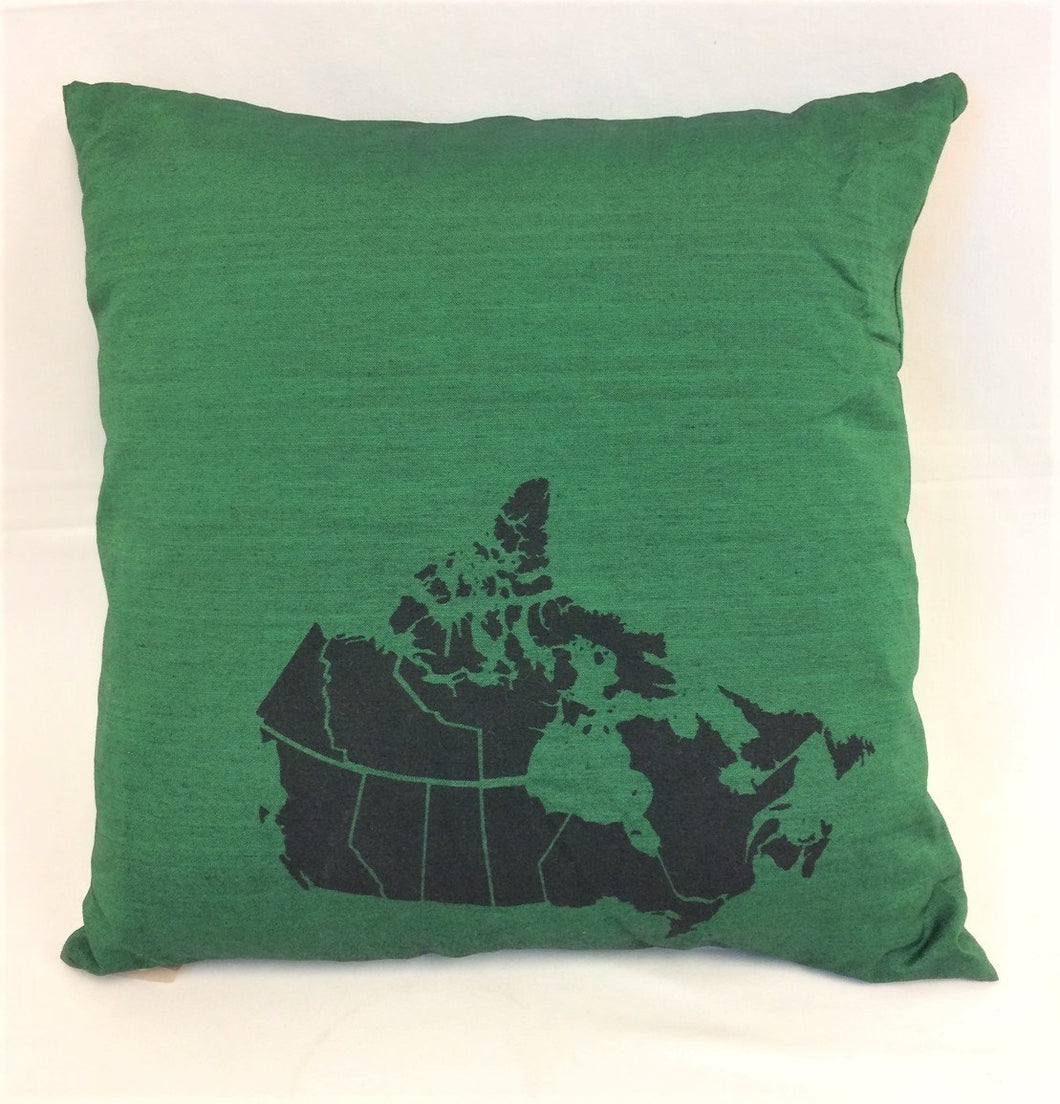 cushion - Canada Map - green/black map - 40cm - COMPLETE