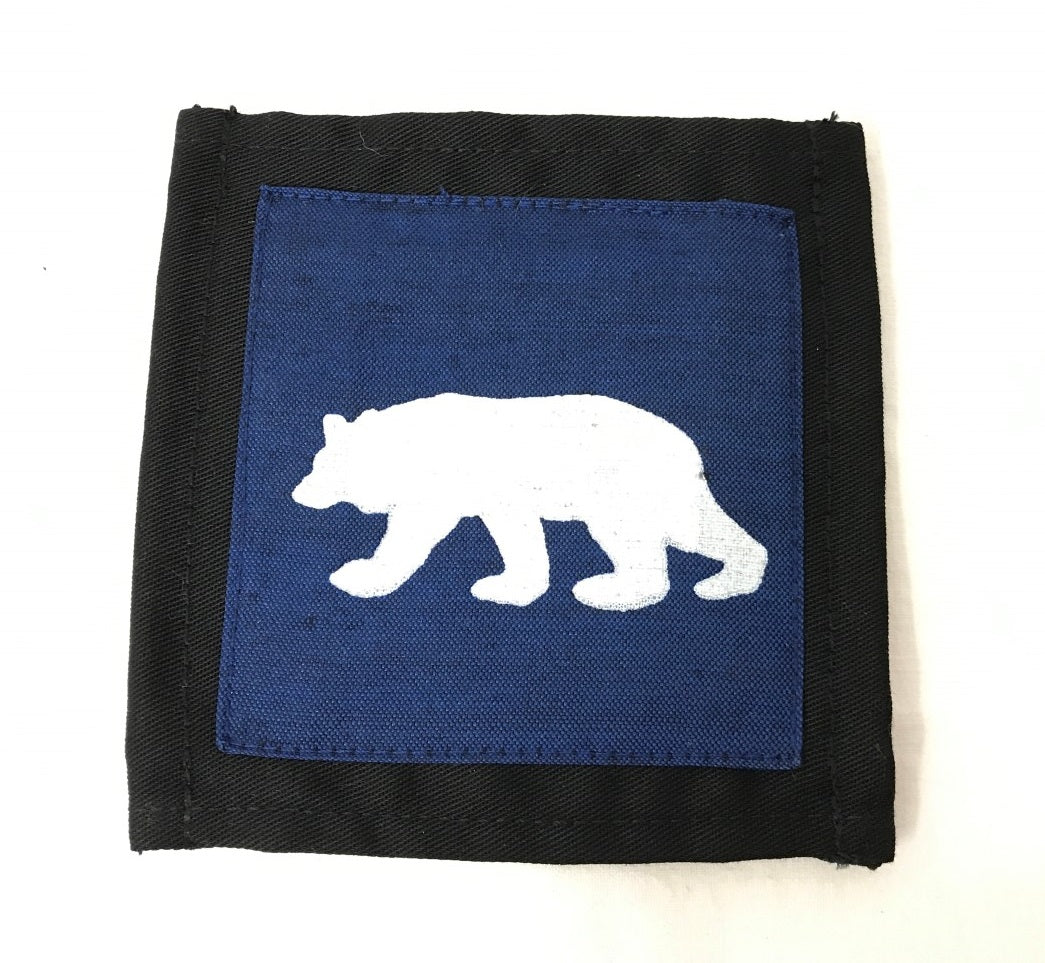 coaster - bear walking - royal blue/white -10cm