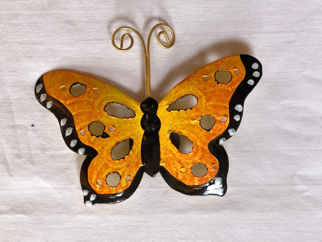magnet - butterfly - orange/black - iron