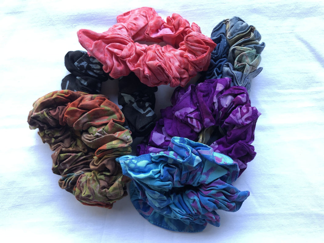 scrunchies - handpainted batik - assorted