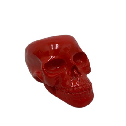 skull - lg - red - 12cmHx18cmLx11cmW - resin