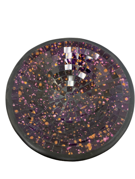 bowl - mosaic - medium - purple - 30cm - glass bowl