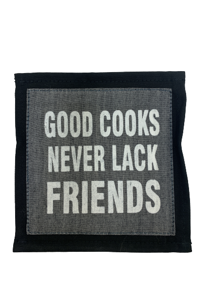 coaster - fabric - good cooks never lack friends - grey -13cm - SINGLE