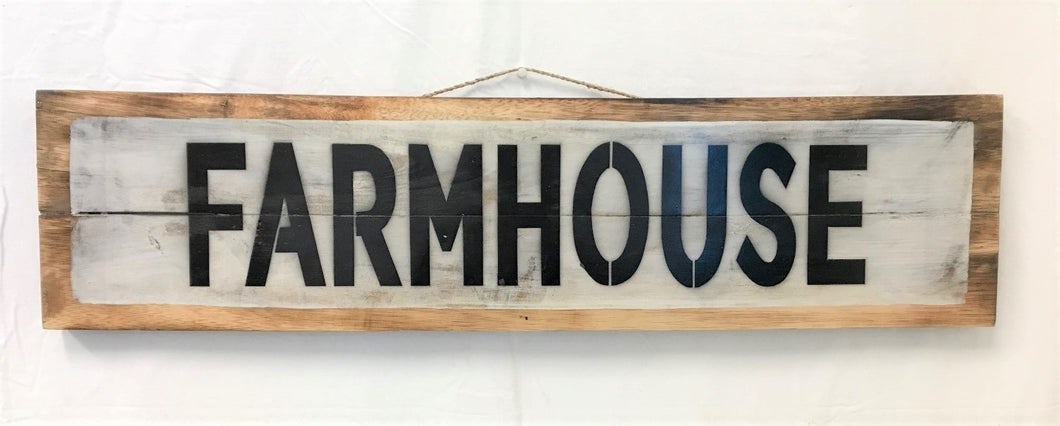 sign - farmhouse - natural wood/whitewash/black letter