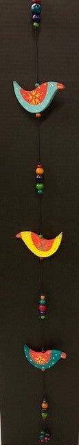 animal hanging string - bird - 1m - painted