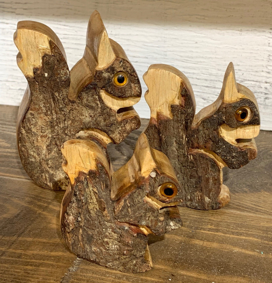 squirrel - SET OF 3 - jampanis wood