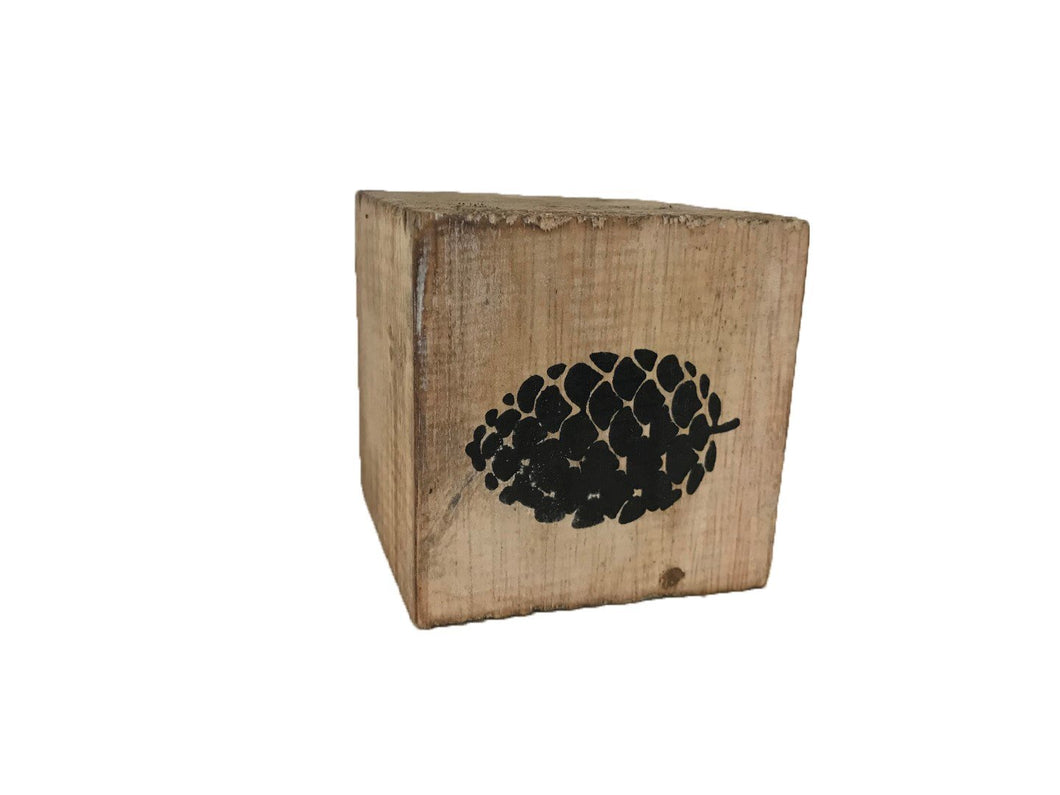 block single - woodland - pinecone - natural/black - 8cm