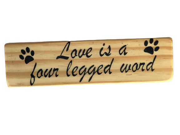 magnet - dog/cat - rectangle - love is a four legged word
