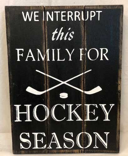 hockey sign - hockey season - black/white - 40x30