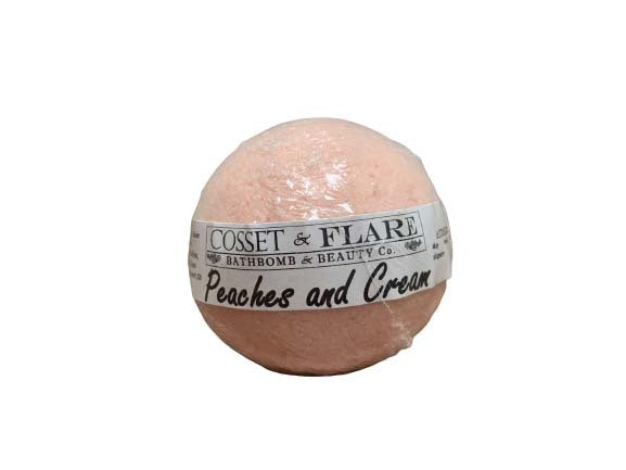 cosset & flare - bath bomb - peaches & cream