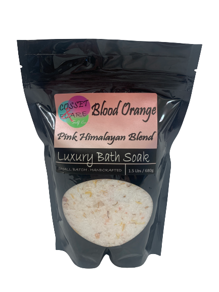 cosset & flare - bath soaks (salts) - blood orange pink himalyan