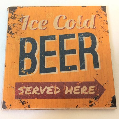 coaster - ice cold beer served here