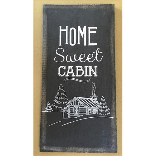 sign - home sweet cabin - black/white - 40x20cm