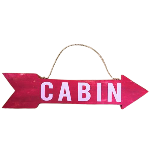arrow - cabin - red/white - 2 sided - 57cm