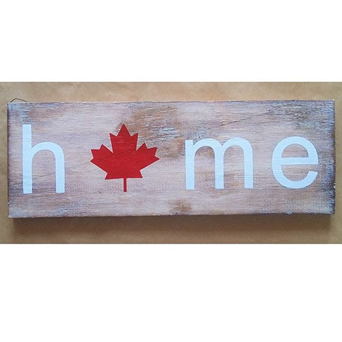 sign - home - maple leaf - 42x15