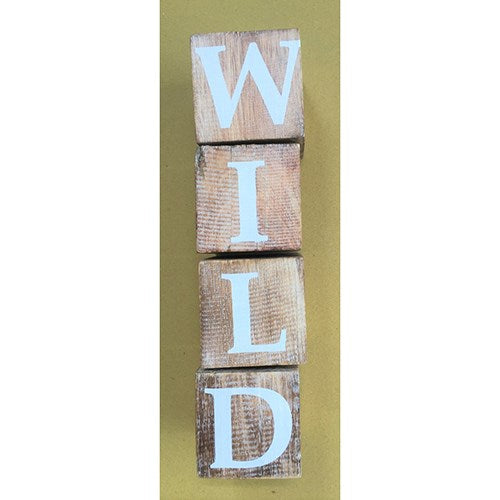 blocks - wild - natural/white letters - 8cm