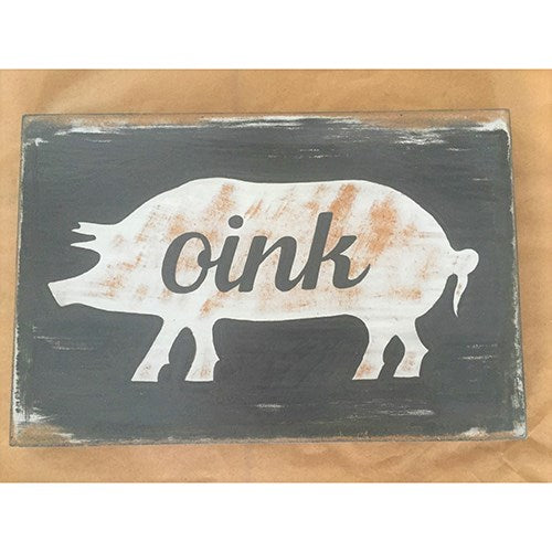 sign - oink - 30x20cm