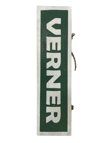 road sign - verner - dark green w/ white - 30x8