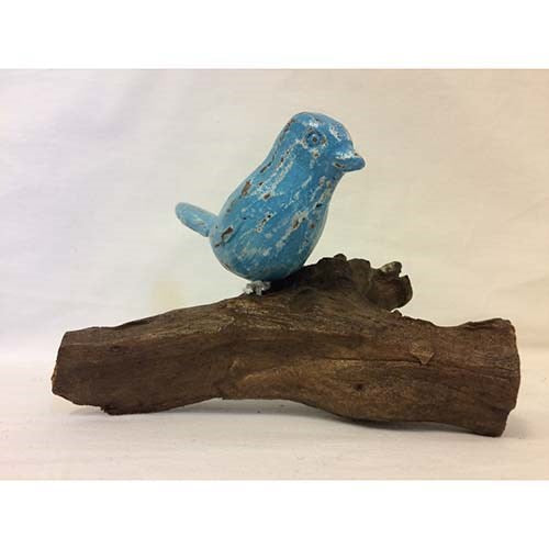 bird - single mini - gamal wood base - blue