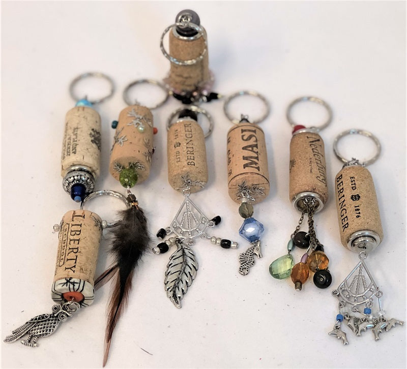mikki - wine cork - key ring - assorted cork/design