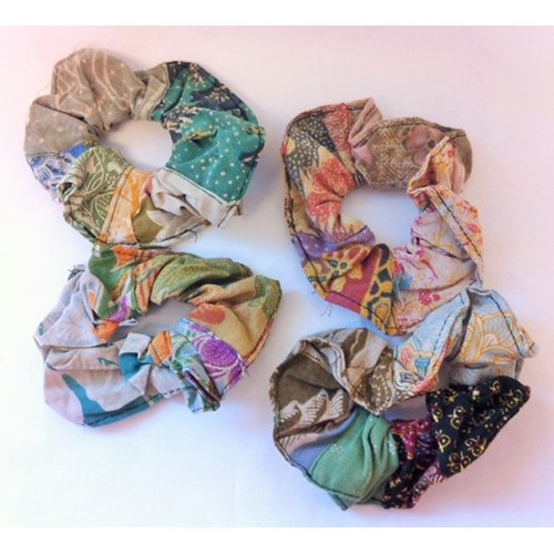 scrunchie - antique traditional batik - patchwork