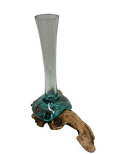 Load image into Gallery viewer, green glass - VASE - slumping/gamal (approx 25-30cm)
