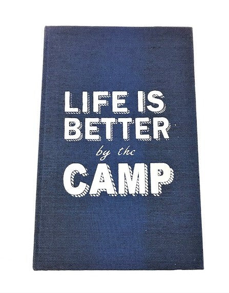notebook - 'life is better at the camp' - royal blue