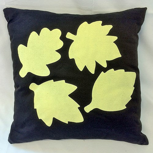 cushion - leaves - brown/cream - 40cm