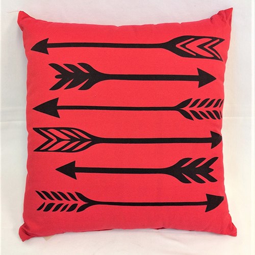 cushion - 6 arrows - black/red -  40x40 - complete