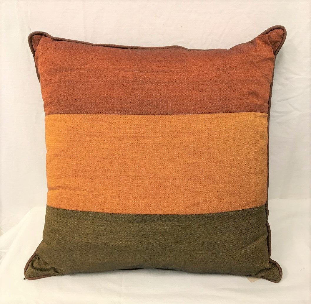 cushion - 3 stripe design - purples/grey - COMPLETE - 40cm