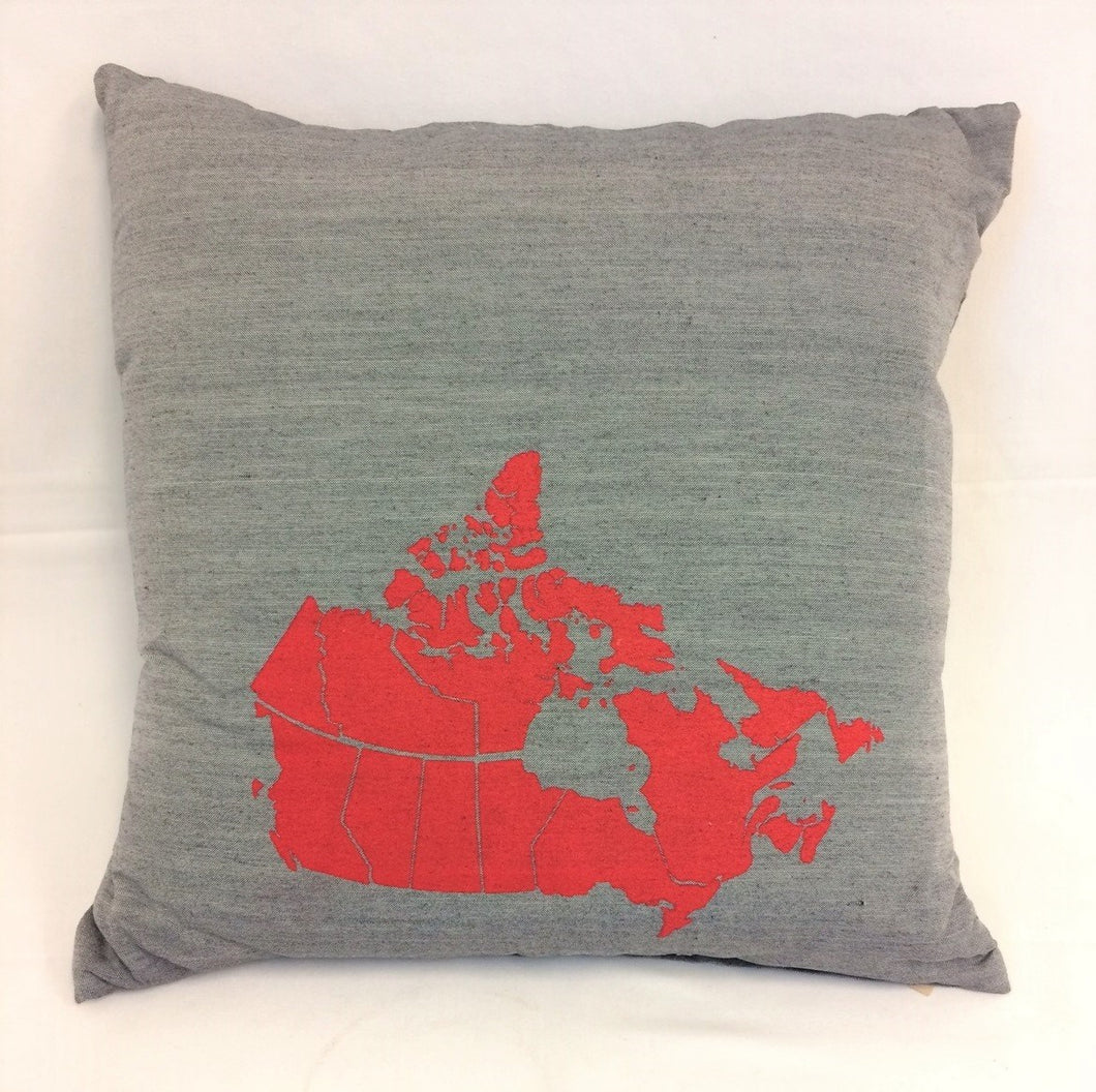cushion - Canada Map - grey/red map - 40cm - COMPLETE