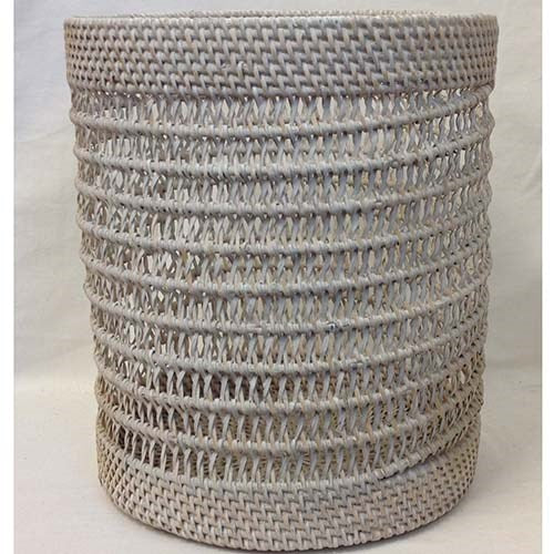 basket - small - x weave - green/white - 29hx25cm