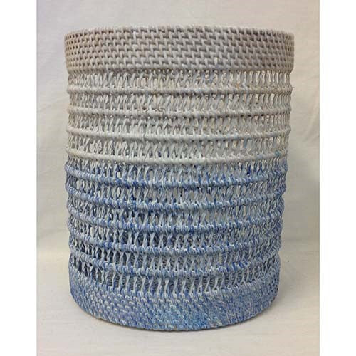 basket - small - x weave - blue/white - 29hx25cm