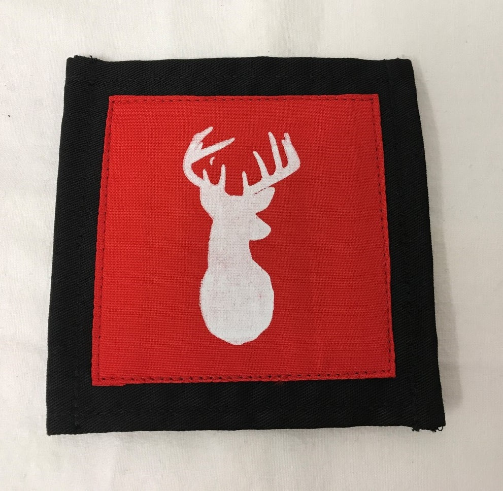 coaster - deer head - red/white - 10cm