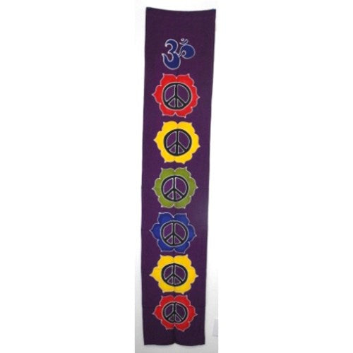 banner - peace - purple - handpainted batik - 36x180