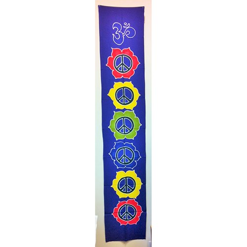 banner - peace - navy - handpainted batik - 36x180