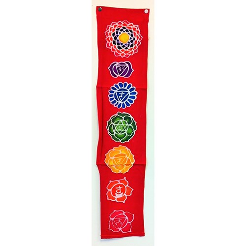 banner - chakra - red - handpainted batik - small - 15x17
