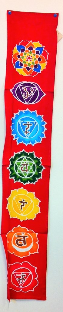 banner - chakra - red - handpainted batik - medium - 17x95