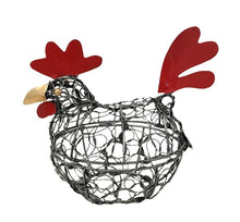 Load image into Gallery viewer, rooster - closed w/ hinge - woven iron - black/silver - 15cm
