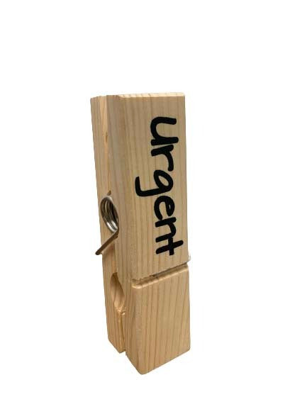 NACH17 - memo peg -  URGENT - wood