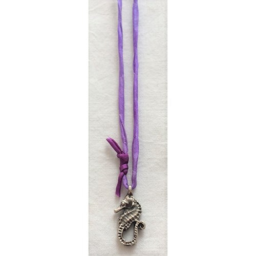 FF - sea horse - silk cord necklace