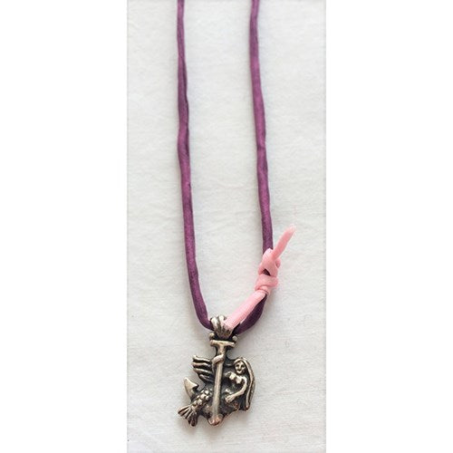 FF - mermaid with anchor - silk cord necklace