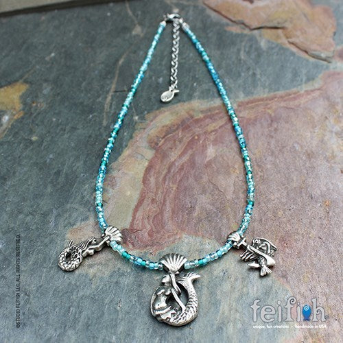 FF - mermaid necklace - 3 mermaids