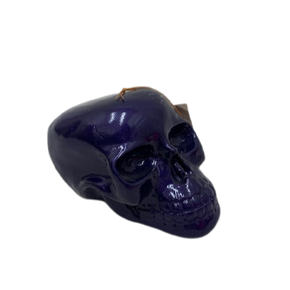 skull - lg - purple - 12cmHx18cmLx11cmW - resin